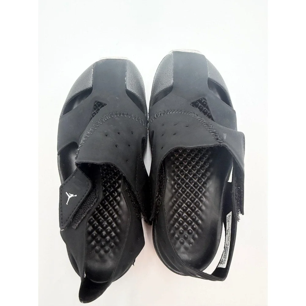 Jordan Flare Black White Kids Sandals Size 10C